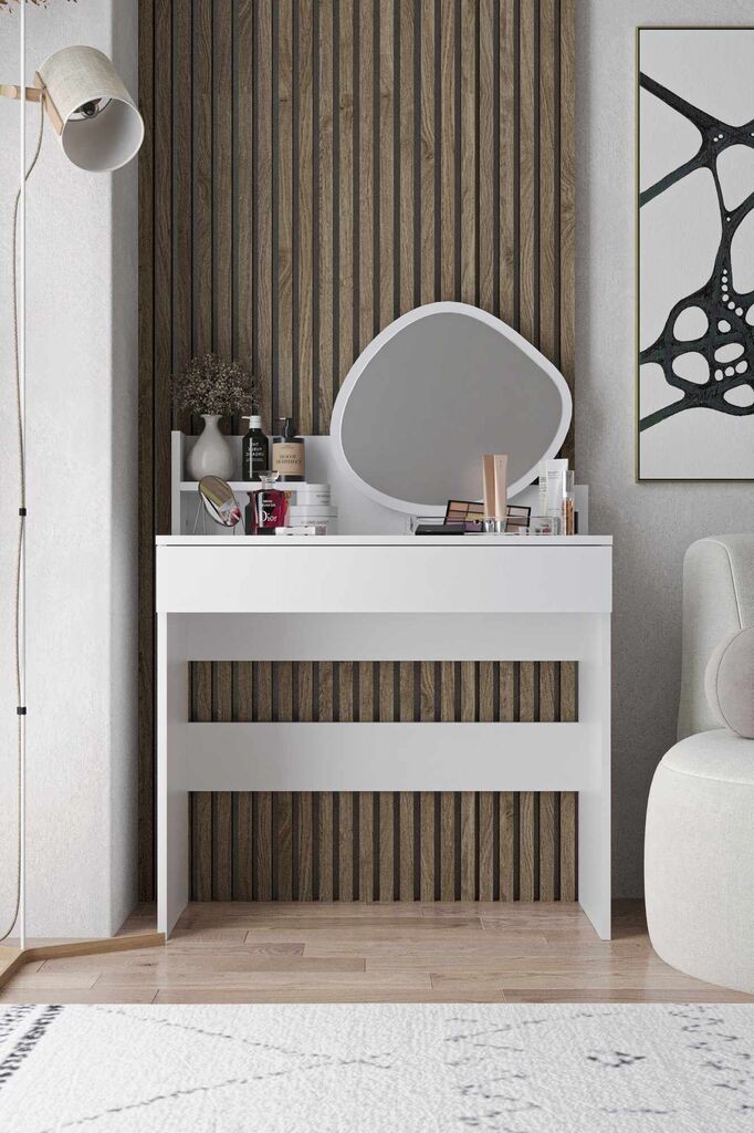 Hanah Home Stol za šminkanje Harmony Mini Amorfni, 90 x 40 x 133 cm, Bijeli