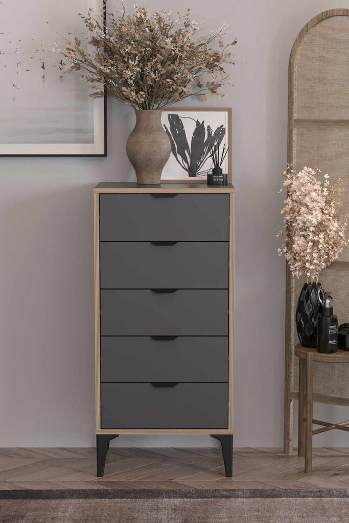 Hanah Home Komoda s ladicama Arden, 50 x 105 x 40 cm, Antracit