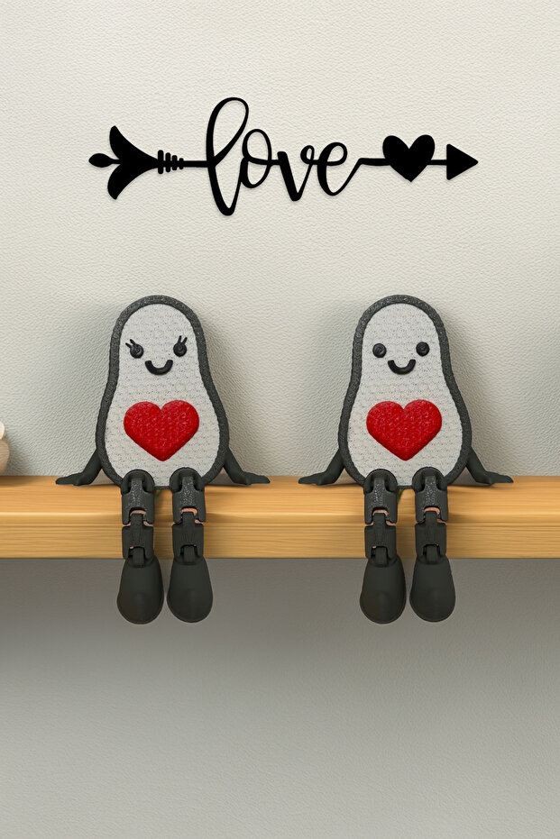 Aberto Design Set ukrasnih figurica Cutie Avocado, 2 dijela, Bijelo-crvene