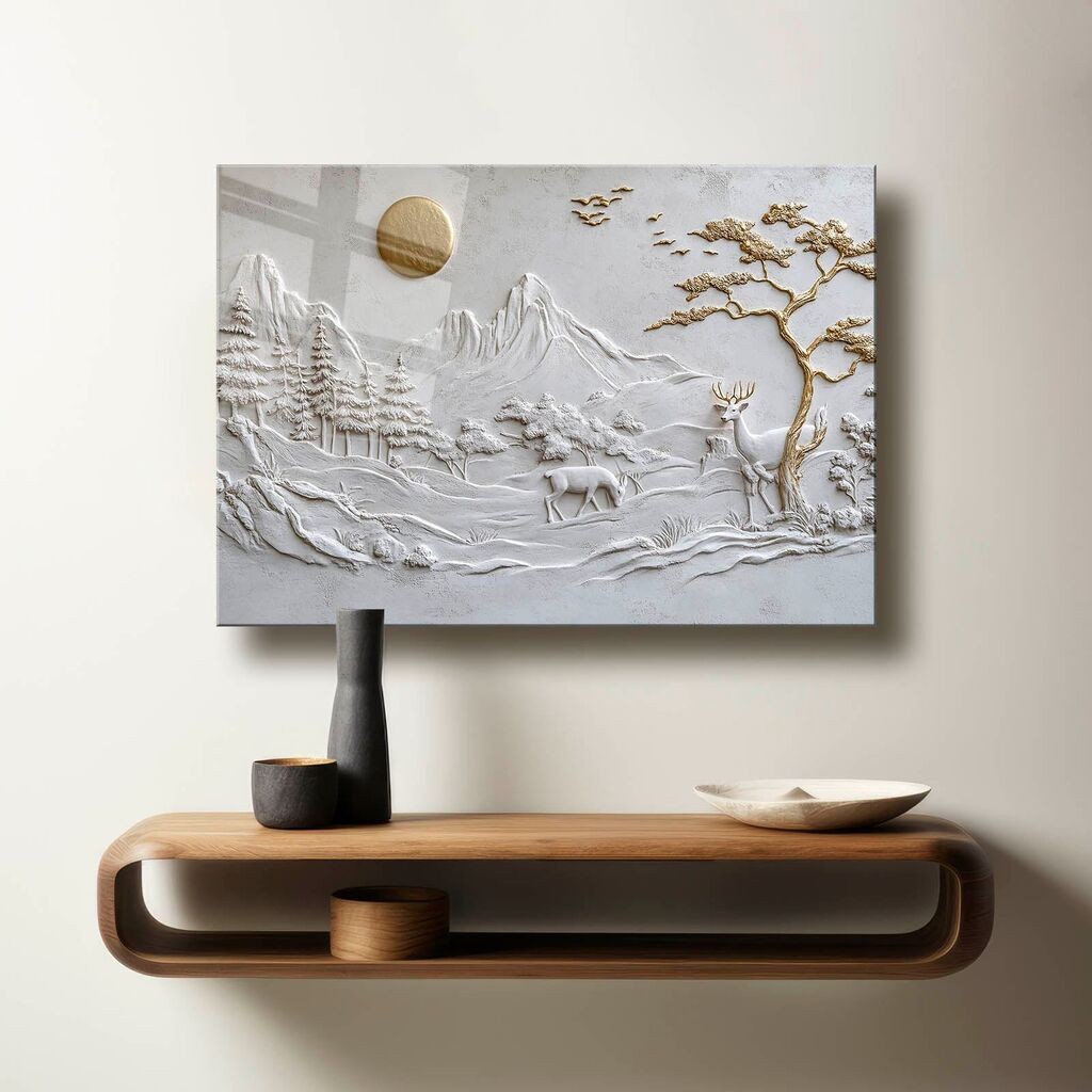 Wallxpert Dekorativna slika na kaljenom staklu Camtbl-077, 50 x 70 cm, Šareno