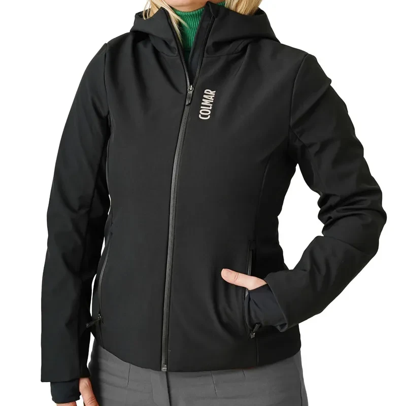 Colmar Ženska skijaška jakna s kapuljačom, crna