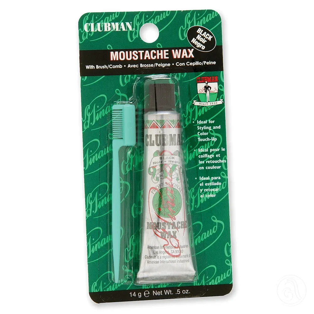 Clubman Vosak za brkove, 14g, Crni