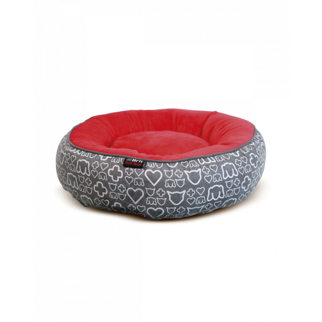 BRIT Krevet za kućne ljubimce, 47cm, Sivo-crveni