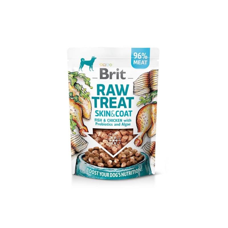 BRIT Poslastica za pse Raw Treat Skin & Coat, Riba i piletina, 40g