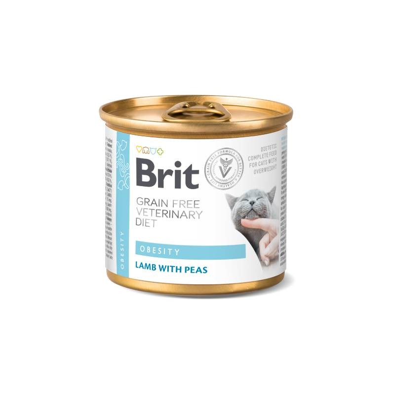 BRIT Vlažna medicinska hrana za mačke Obesity, Veterinary Diet, Grain-free, Jagnjetiva s graškom, 200g