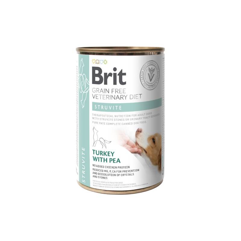 BRIT Vlažna medicinska hrana za pse Struvite, Veterinary Diet, Grain-free, Puretina s graškom, 400g