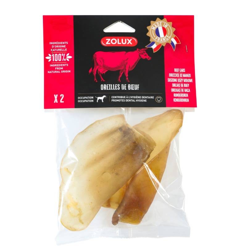 ZOLUX Poslastica za pse Goveđe uši, 2 komada, 80g