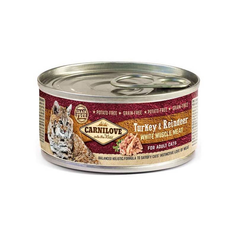 CARNILOVE Vlažna hrana za mačke, Puretina i meso irvasa, 100g