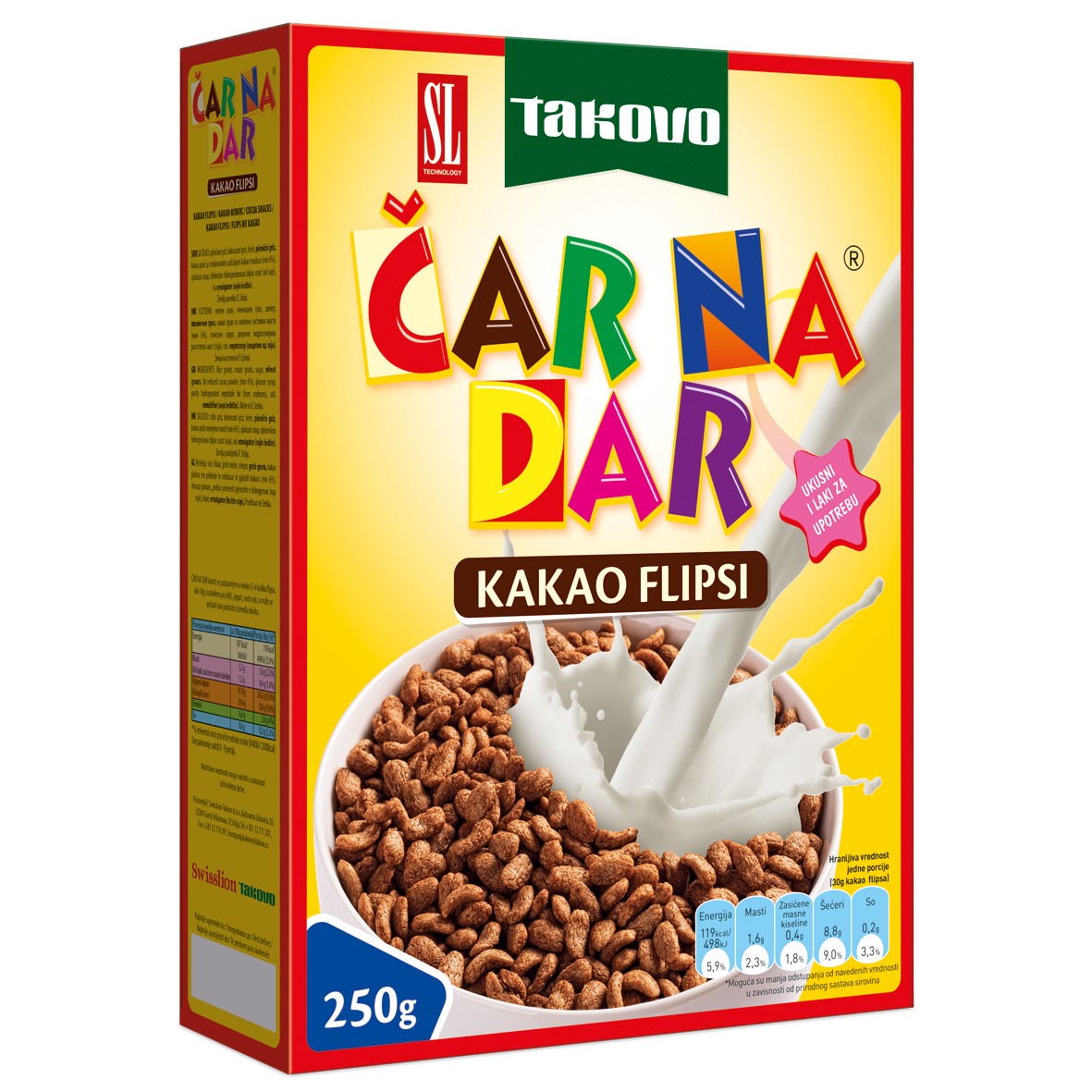 Swisslion Flips Čar na Dar, Kakao, 250g