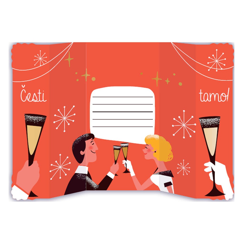 Vrabac Čestitka Čestitamo! Aloha, Crvena