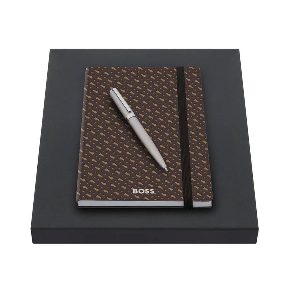 Hugo Boss Set hemijska olovka + notes HPBH441B, A5, Braon