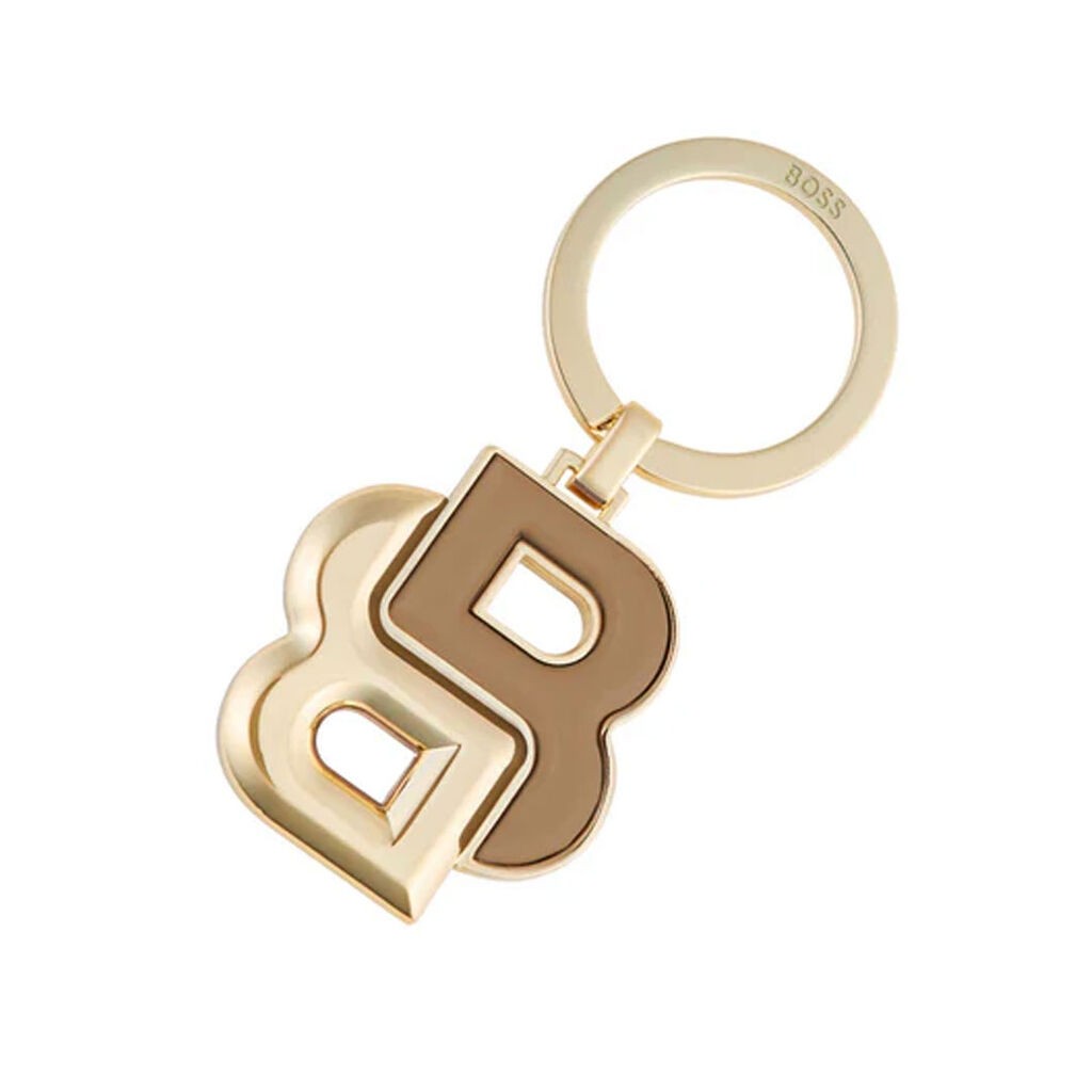 Hugo Boss Privjesak za ključeve Double B HAK520X, Krem