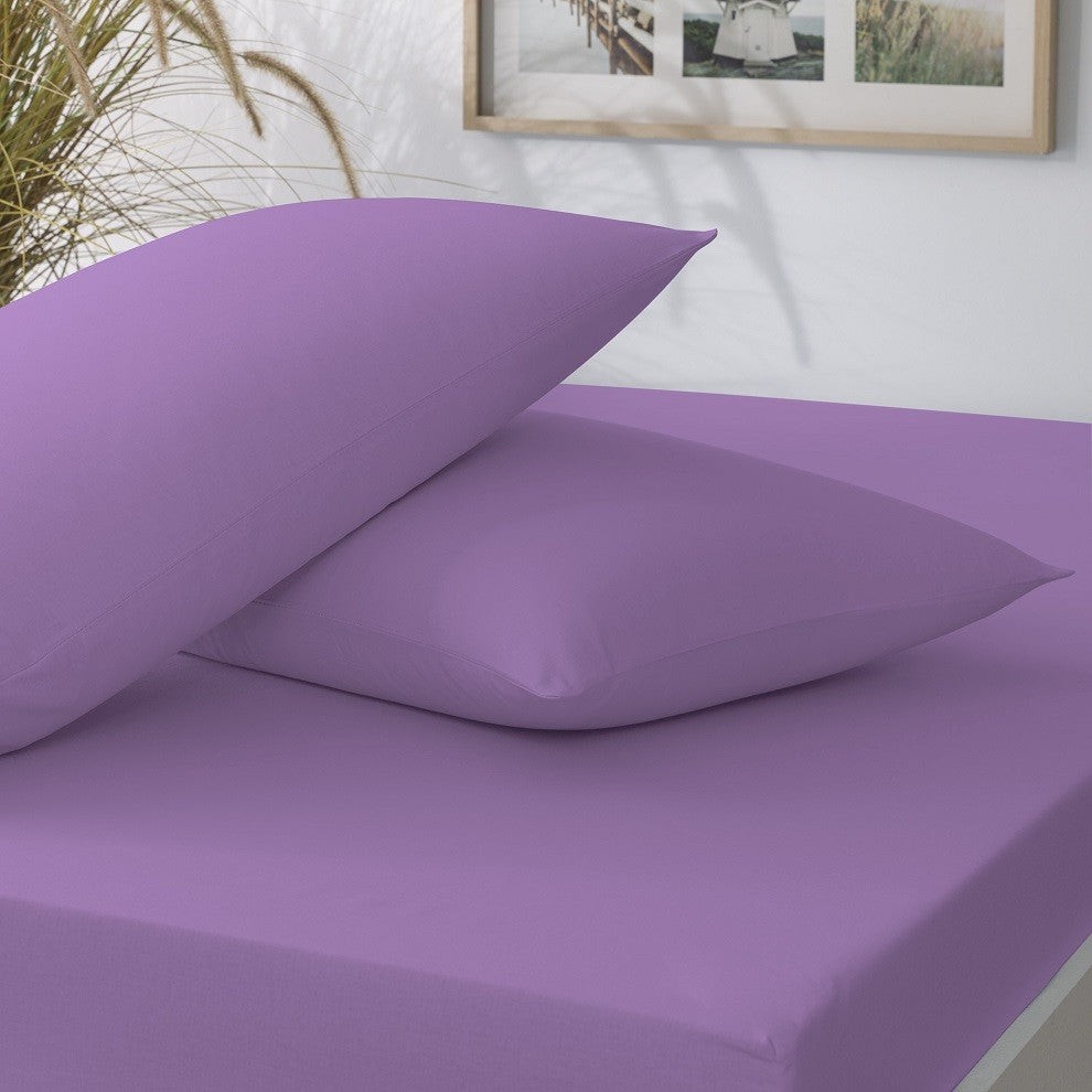 TAC Set čaršaf i dvije jastučnice Lila, 160x200+2x50x70, Ljubičasta