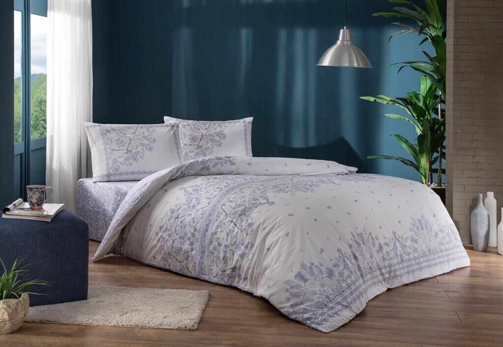 TAC Jednokrevetna posteljina Robin Lila, Plavo-bijela