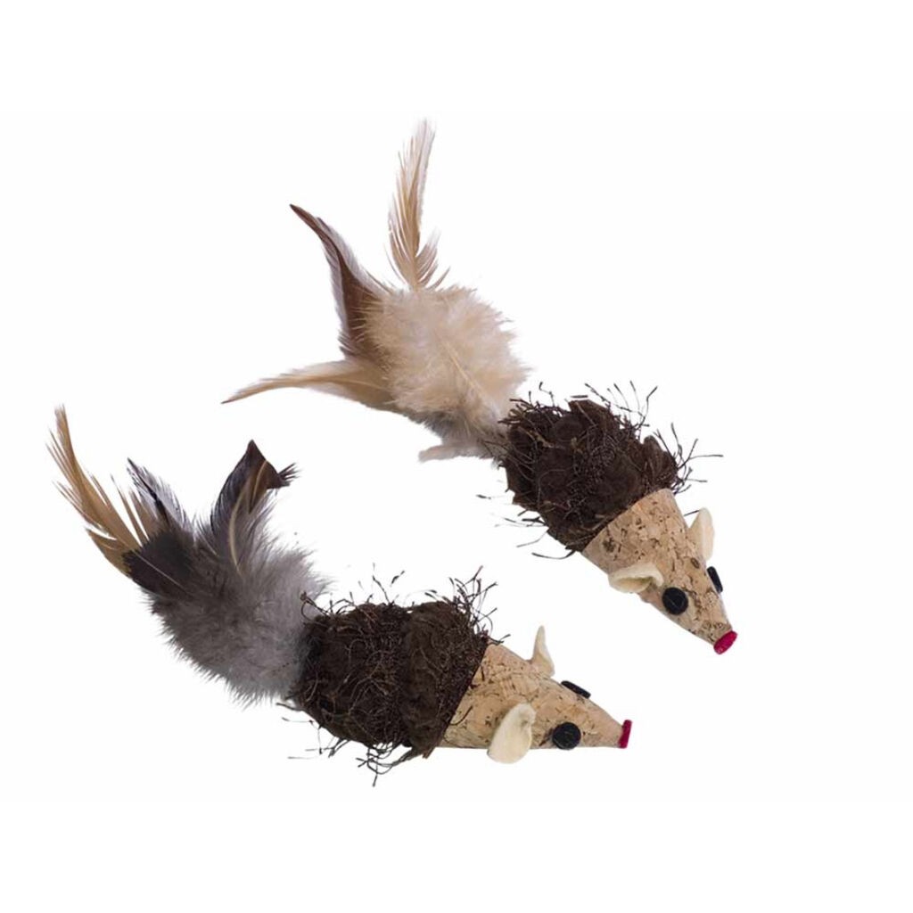 Nobby Igračke za mačke Cork Miš, 2 Komada, Smeđe