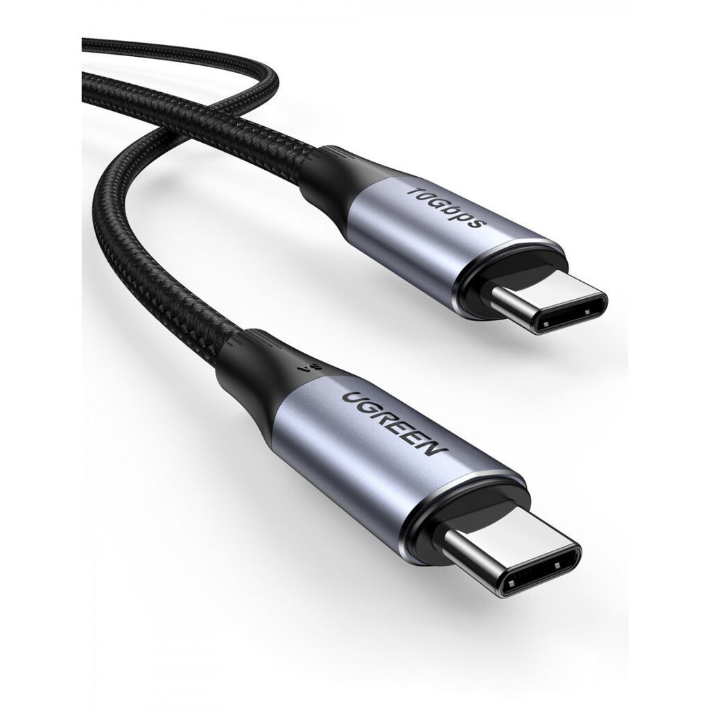 Ugreen Kabl, USB-C na USB-C, 3.1, 5A, 100W, 1m, Crni