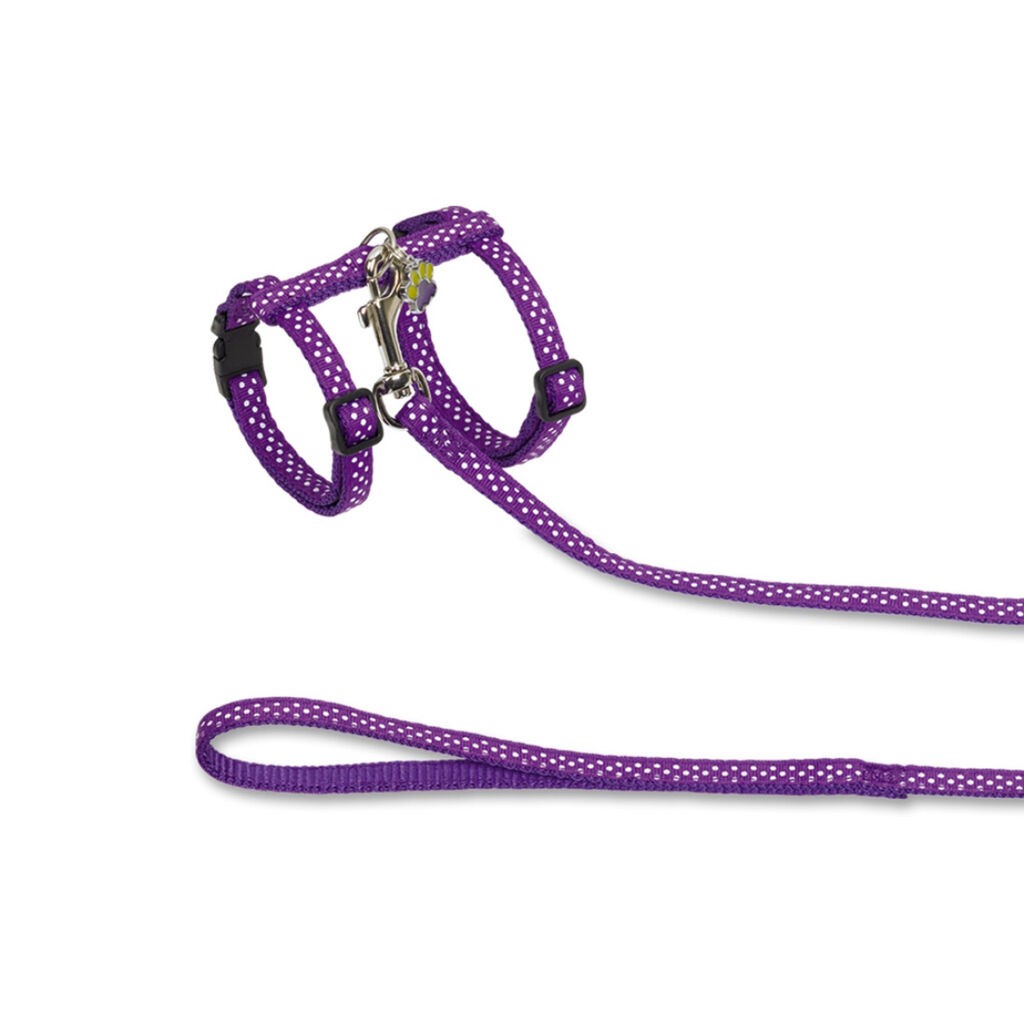 Nobby Set povodac i am za mačke Dots, Ljubičasti
