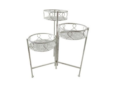 Milleryt Stalak za saksije Desdemona, 23x25x62, Metal, Antique, Bijeli