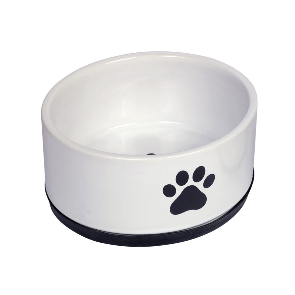 Nobby Posuda za hranu Paw, 17x8cm, 1.1l, Bijelo-Crna