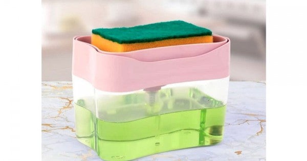 Milleryt Dozer za sapun sa spužvicom IND622, Roze-providna