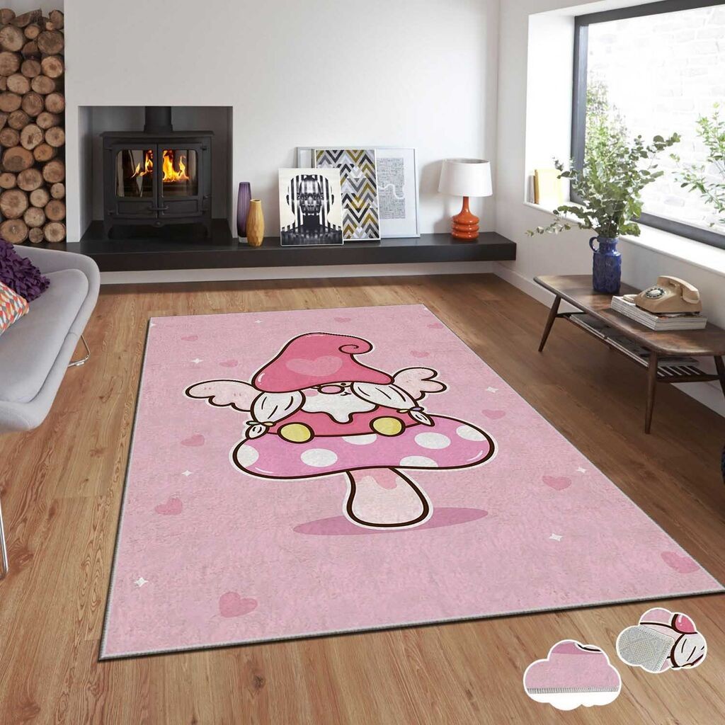 Conceptum Hypnose tepih s novogodišnjim motivima Asr-Crpt-45, pravokutni, 100 x 140 cm, roze