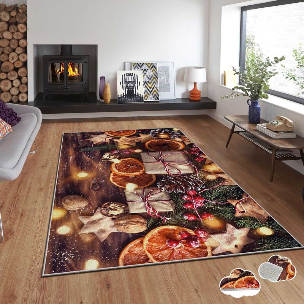 Conceptum Hypnose tepih s novogodišnjim motivima Asr-Crpt-28, Pravougaoni, 80 x 140 cm, Šareni