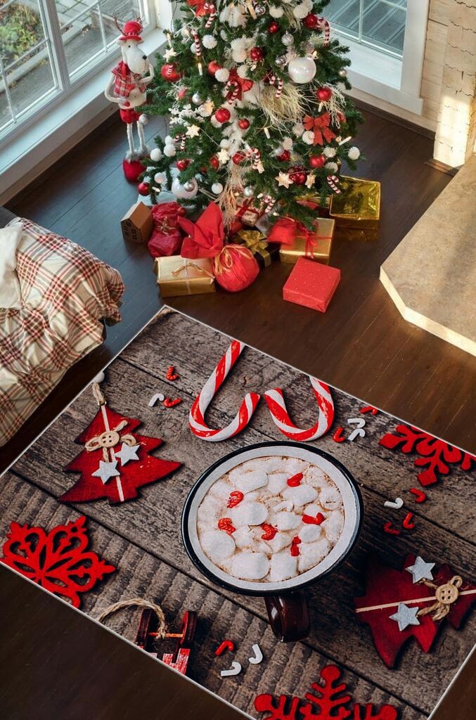 Conceptum Hypnose Tepih sa novogodišnjim motivima Chr_11, Pravougaoni, 100 x 180 cm, Šareni