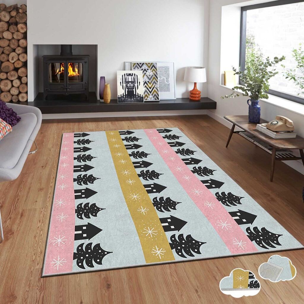 Conceptum Hypnose tepih s novogodišnjim motivima Asr-Crpt-36, Pravougaoni, 80 x 140 cm, Šareni