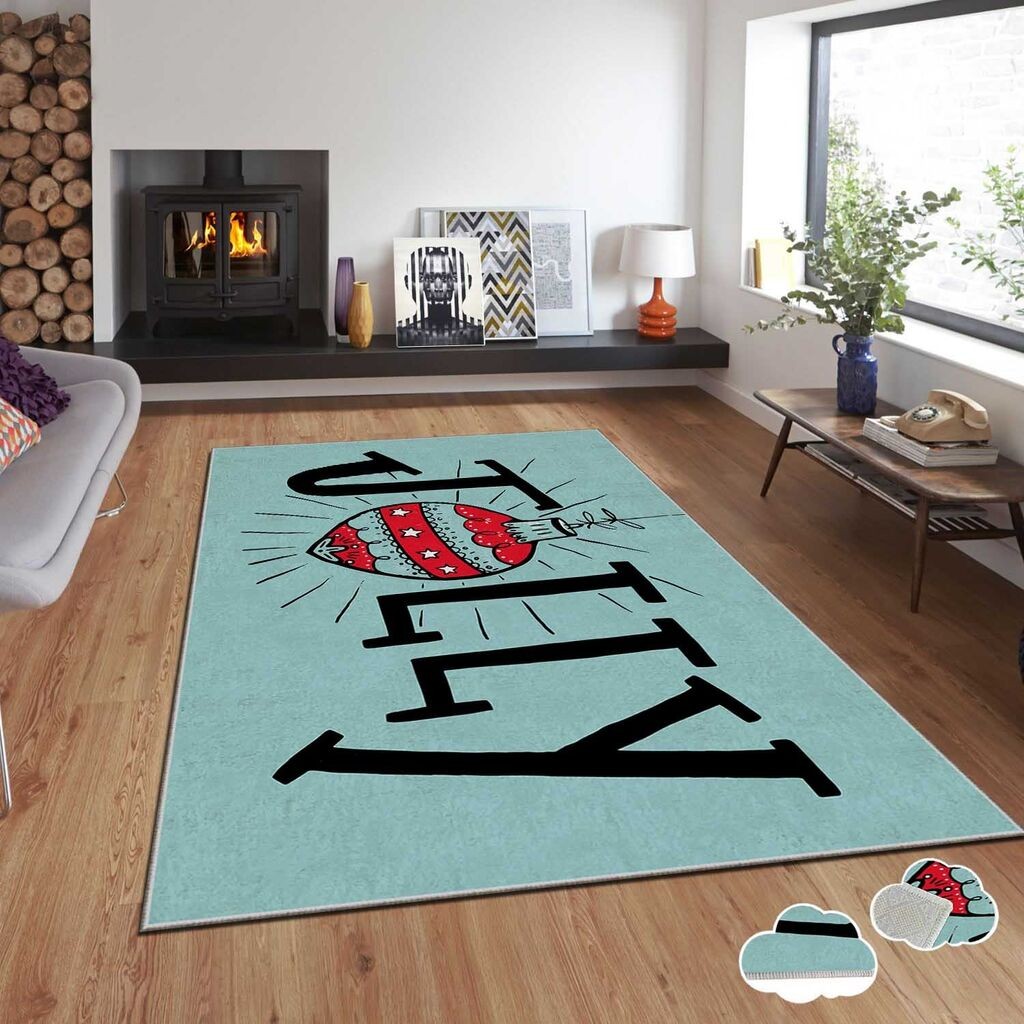 Conceptum Hypnose Tepih sa novogodišnjim motivima Asr-Crpt-55, Pravougaoni, 160 x 230 cm, Menta