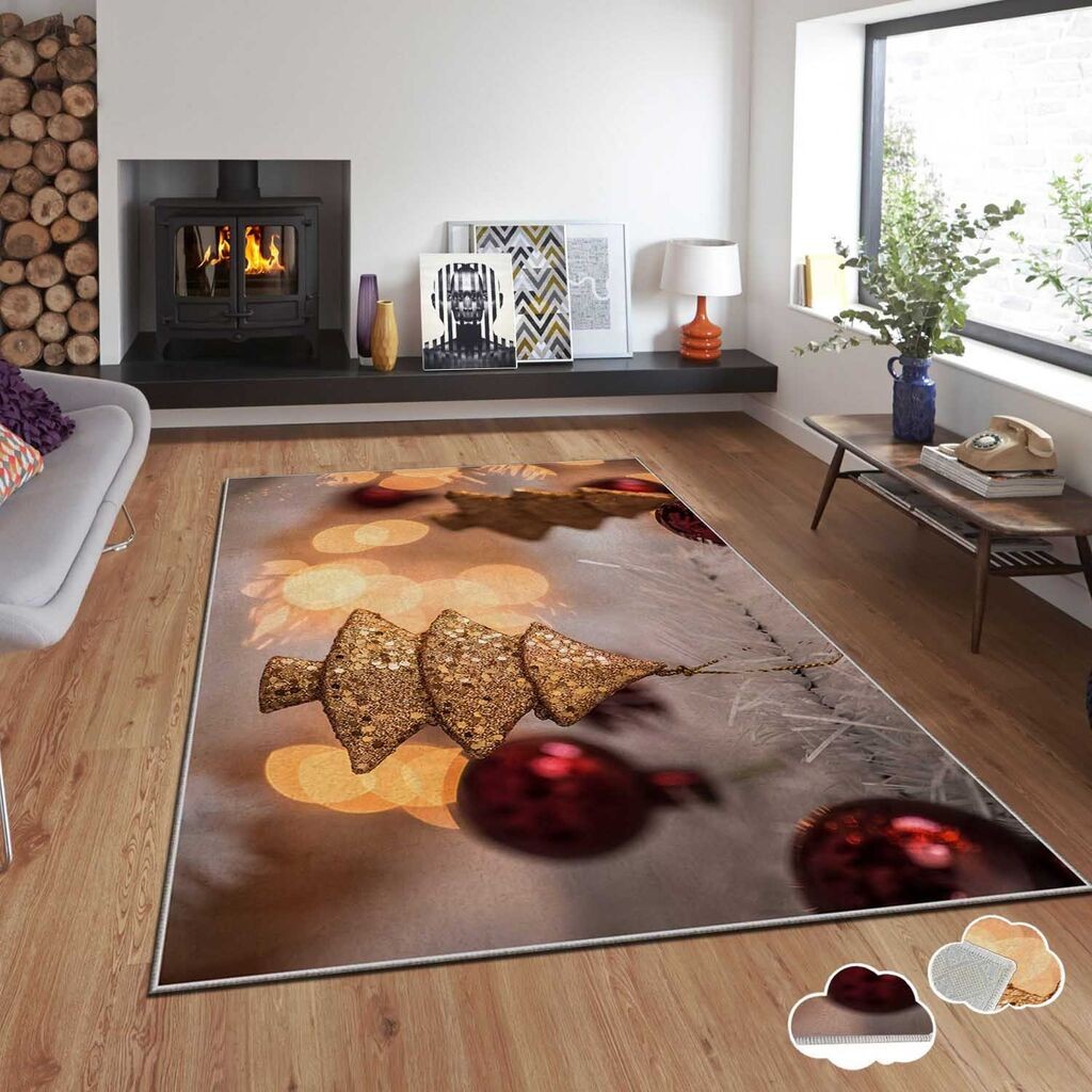 Conceptum Hypnose tepih s novogodišnjim motivima Asr-Crpt-30, Pravougaoni, 140 x 220 cm, Šareni