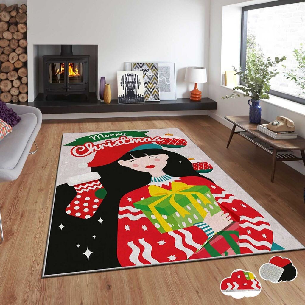 Conceptum Hypnose Tepih sa novogodišnjim motivima Asr-Crpt-1, Pravougaoni, 100 x 180 cm, Šareni