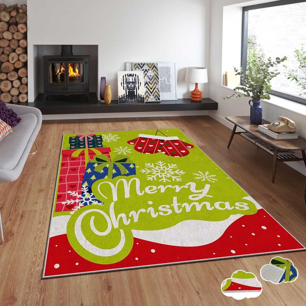 Conceptum Hypnose tepih s novogodišnjim motivima Asr-Crpt-6, Pravougaoni, 140 x 220 cm, Šareni