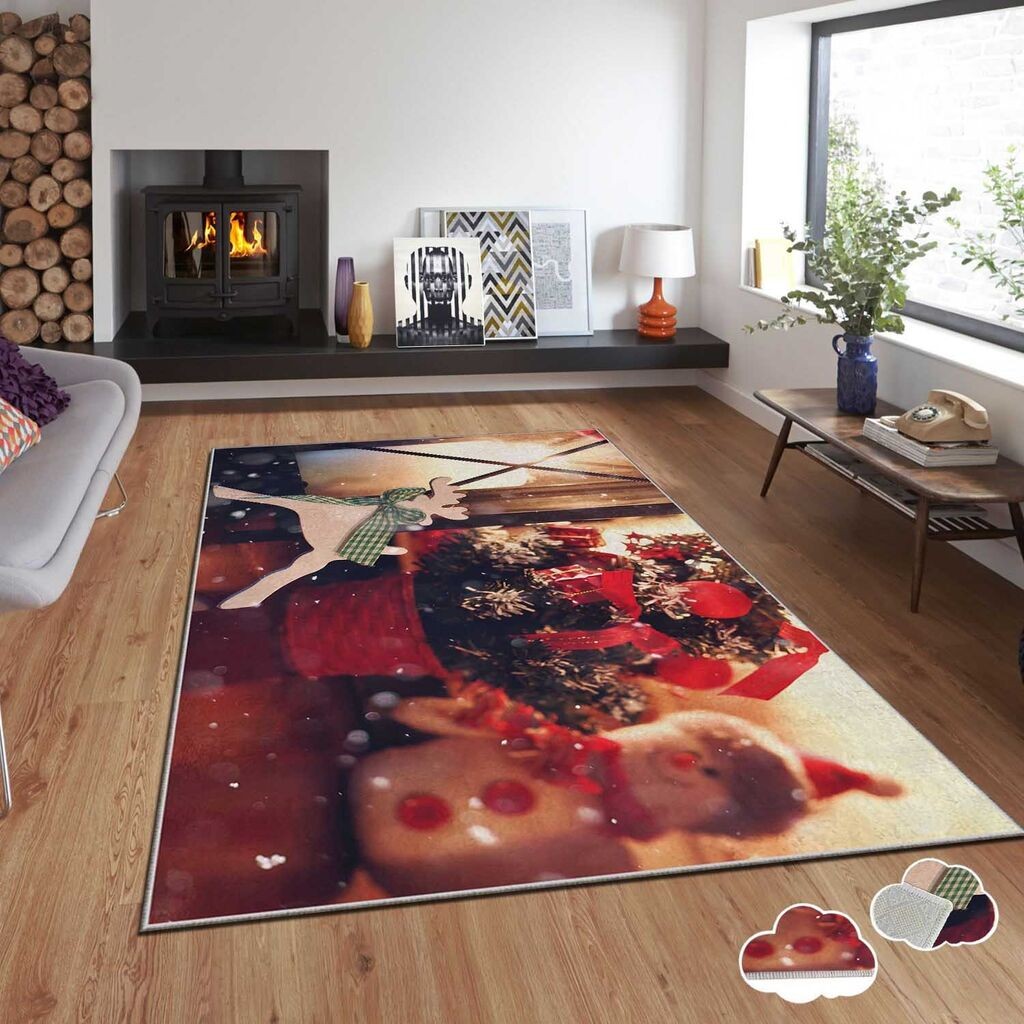 Conceptum Hypnose Tepih sa novogodišnjim motivima Asr-Crpt-26, Pravougaoni, 100 x 180 cm, Šareni