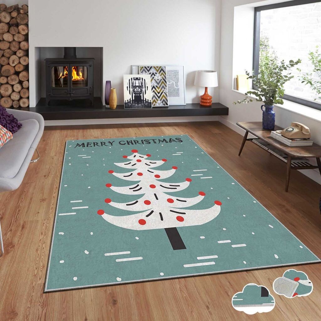 Conceptum Hypnose tepih s novogodišnjim motivima Asr-Crpt-90, Pravougaoni, 100 x 180 cm, Šareni