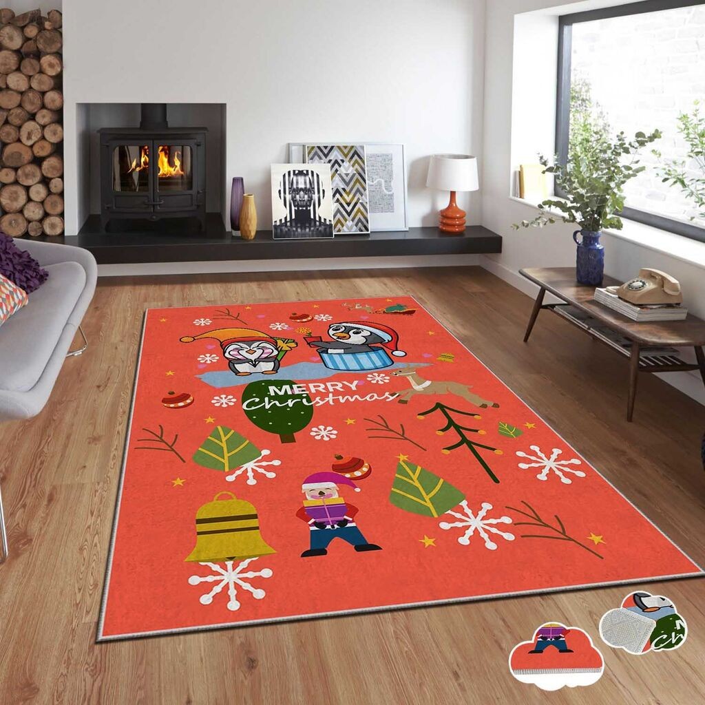 Conceptum Hypnose tepih s novogodišnjim motivima Asr-Crpt-72, Pravougaoni, 100 x 140 cm, Šareni