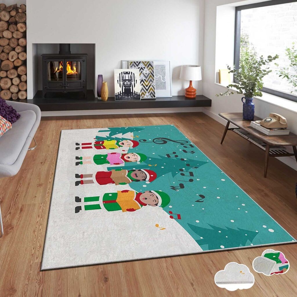 Conceptum Hypnose tepih s novogodišnjim motivima Asr-Crpt-22, Pravougaoni, 80 x 140 cm, Šareni