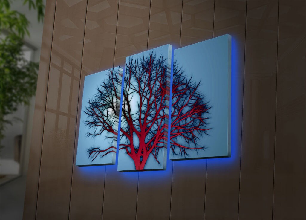 Wallity Set slika sa LED rasvjetom 3PATDACT-24, 3 dijela