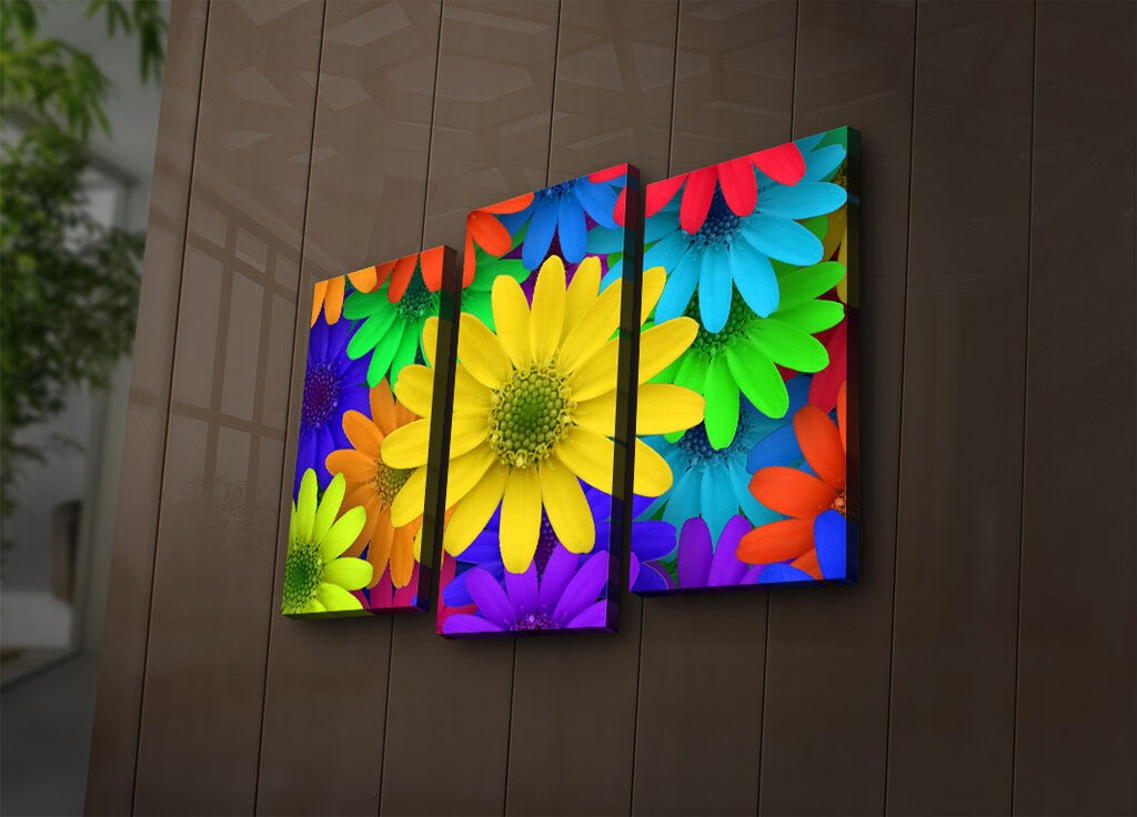 Wallity Set slika sa LED rasvjetom 3PATIACT-6, 3 dijela