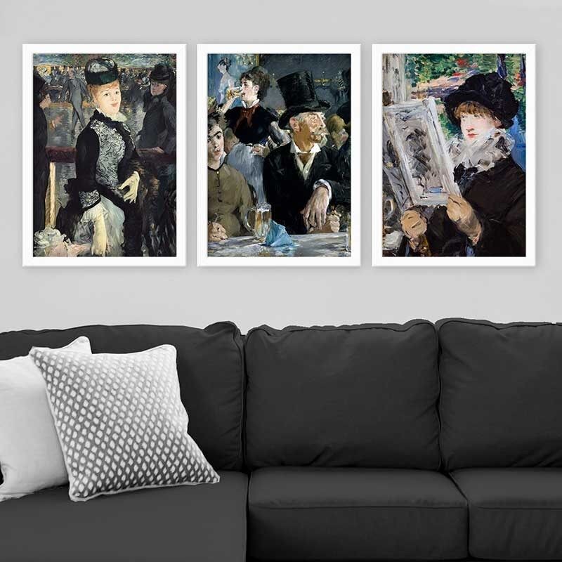 Wallity Set uokvirenih slika 3BC_UN195150, 3 dijela