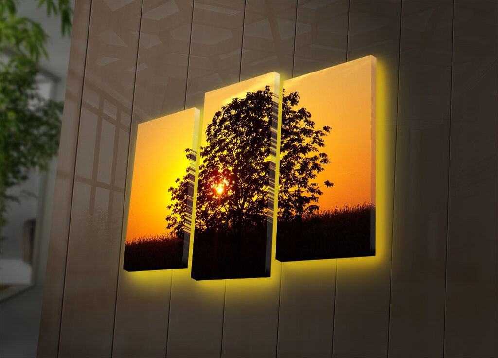 Wallity Set slika sa LED rasvjetom 3PATDACT-21, 3 dijela