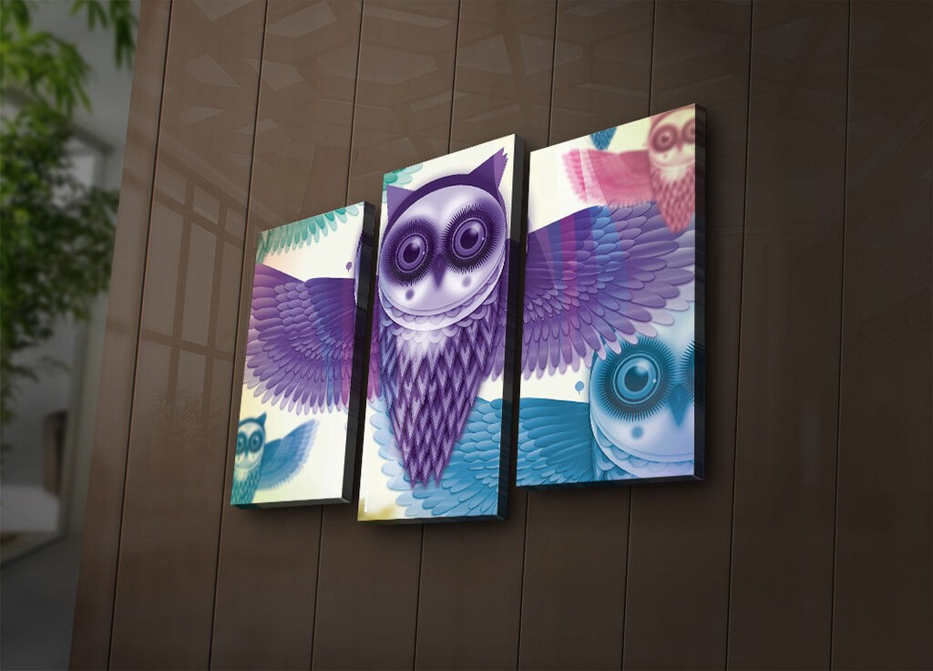 Wallity Set slika sa LED rasvjetom 3PATIACT-13, 3 dijela