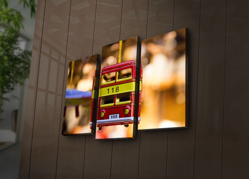 Wallity Set slika sa LED rasvjetom 3PATIACT-25, 3 dijela