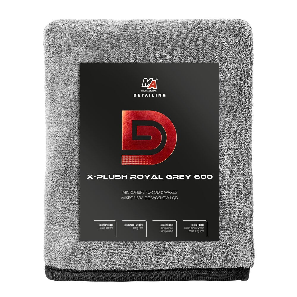Detailing Krpa mikrofiber X-Plush 20-D18, 600 g/m², 40x60cm, Siva
