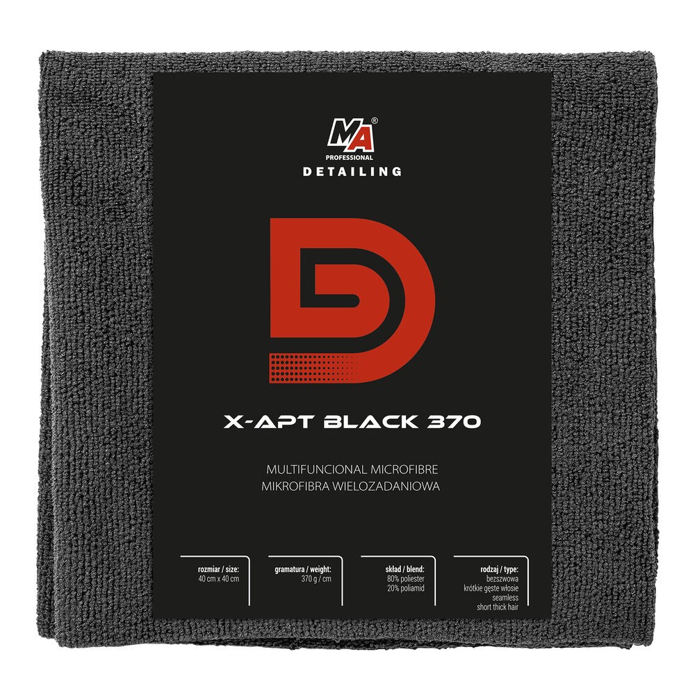 Detailing Krpa mikrofiber višenamjenska X-Fluffy Classic 20-D32, 370 g/m², 40x40cm, Crna