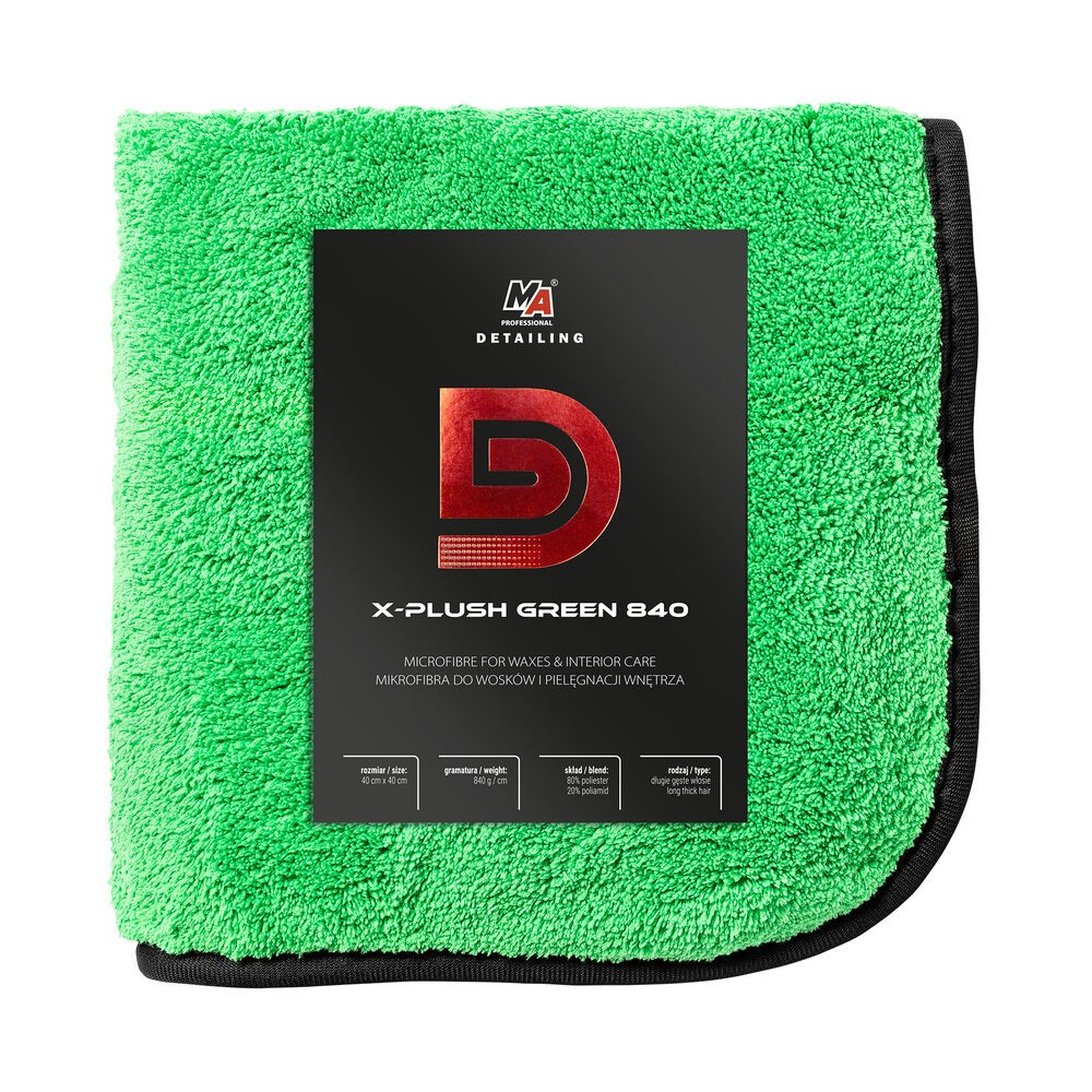 Detailing Krpa mikrofiber X-Plush 20-D19, 840 g/m², 40x40cm, Zelena