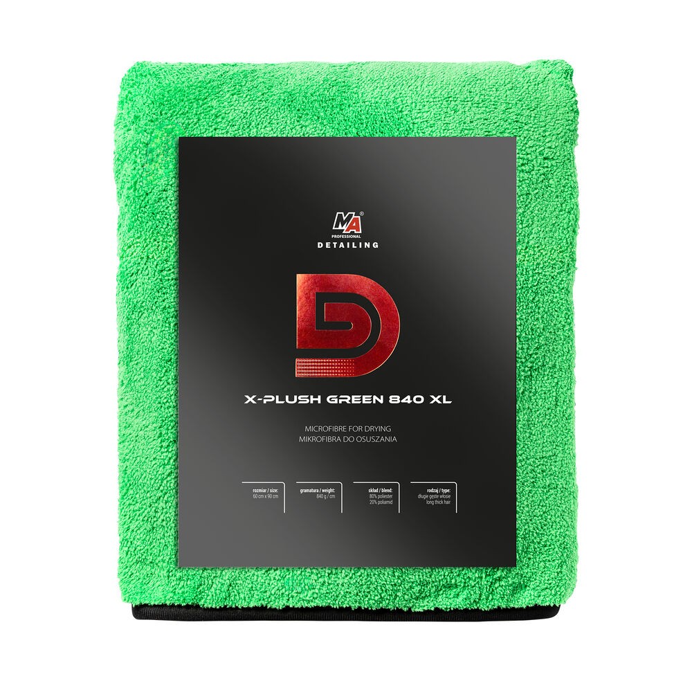 Detailing Krpa mikrofiber X-Plush 20-D20, 840 g/m², 60x90cm, Za posušivanje, Zelena