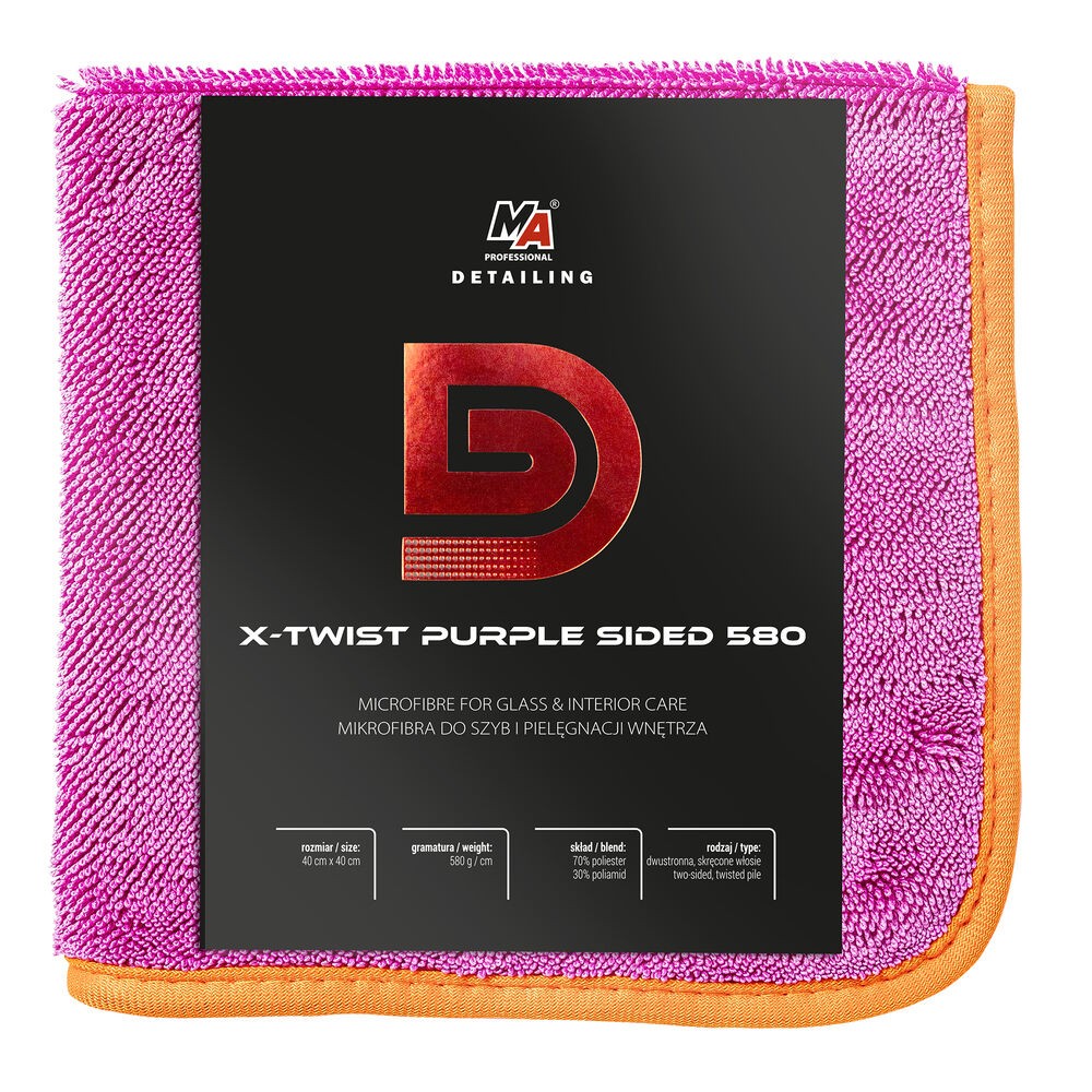 Detailing Krpa mikrofiber X-Twist dvostrana 20-D36, 580 g/m², 40x40cm, Ljubičasta
