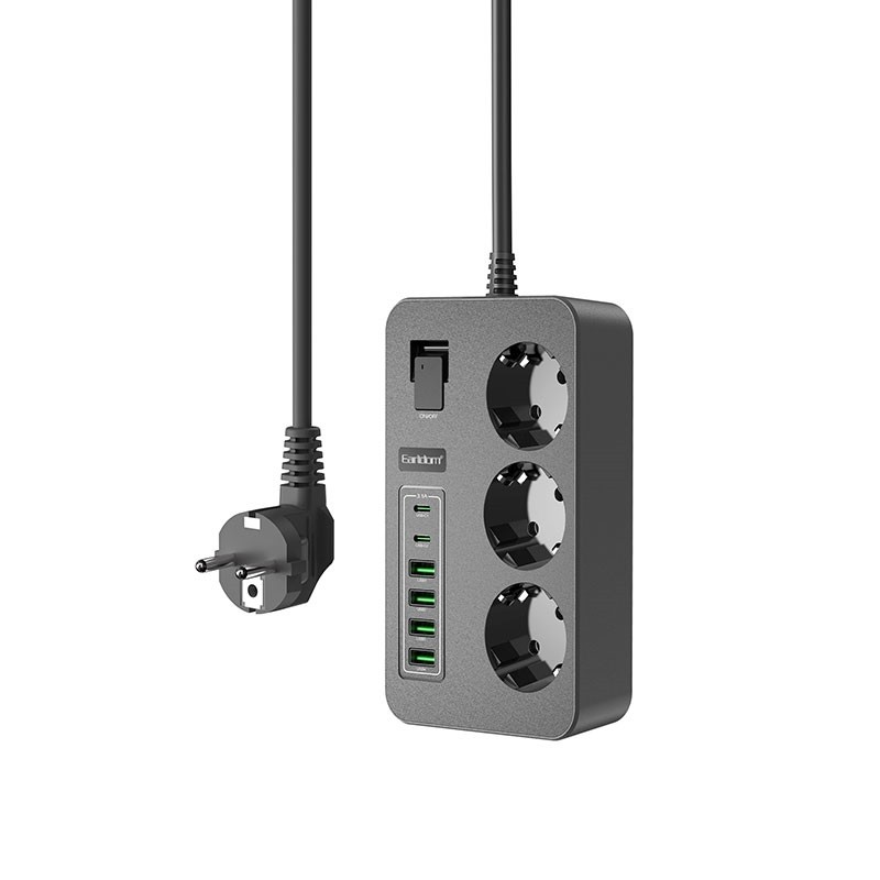 Produžni Kabal ES-SC14 3 Uticnice 2PD 4USB Port Earldom Crni