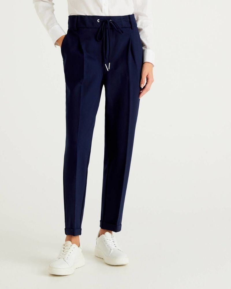 Benetton Ženske hlače 4DI4DF00JC-016-XS, Teget