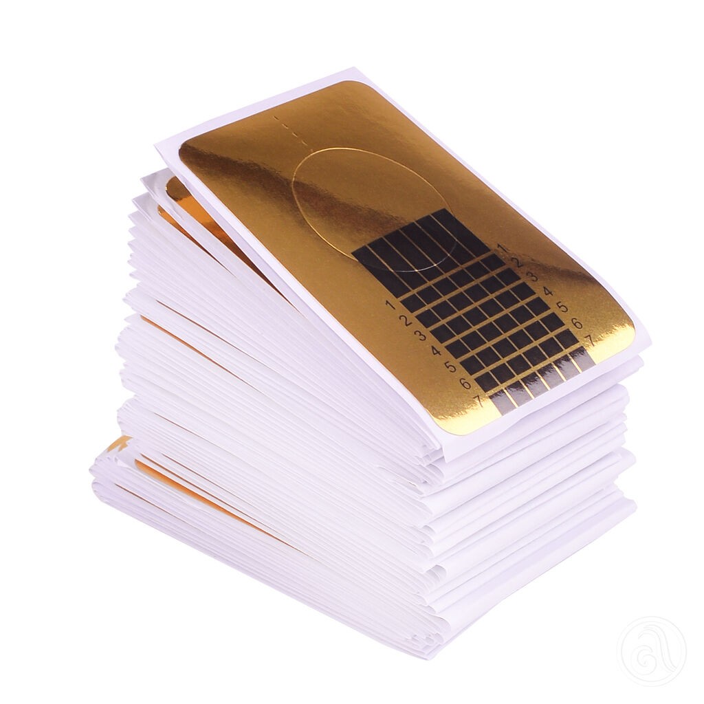 Nail Tools Samoljepljivi papirni šabloni za izlivanje noktiju NF3, 100/1, Zlatni